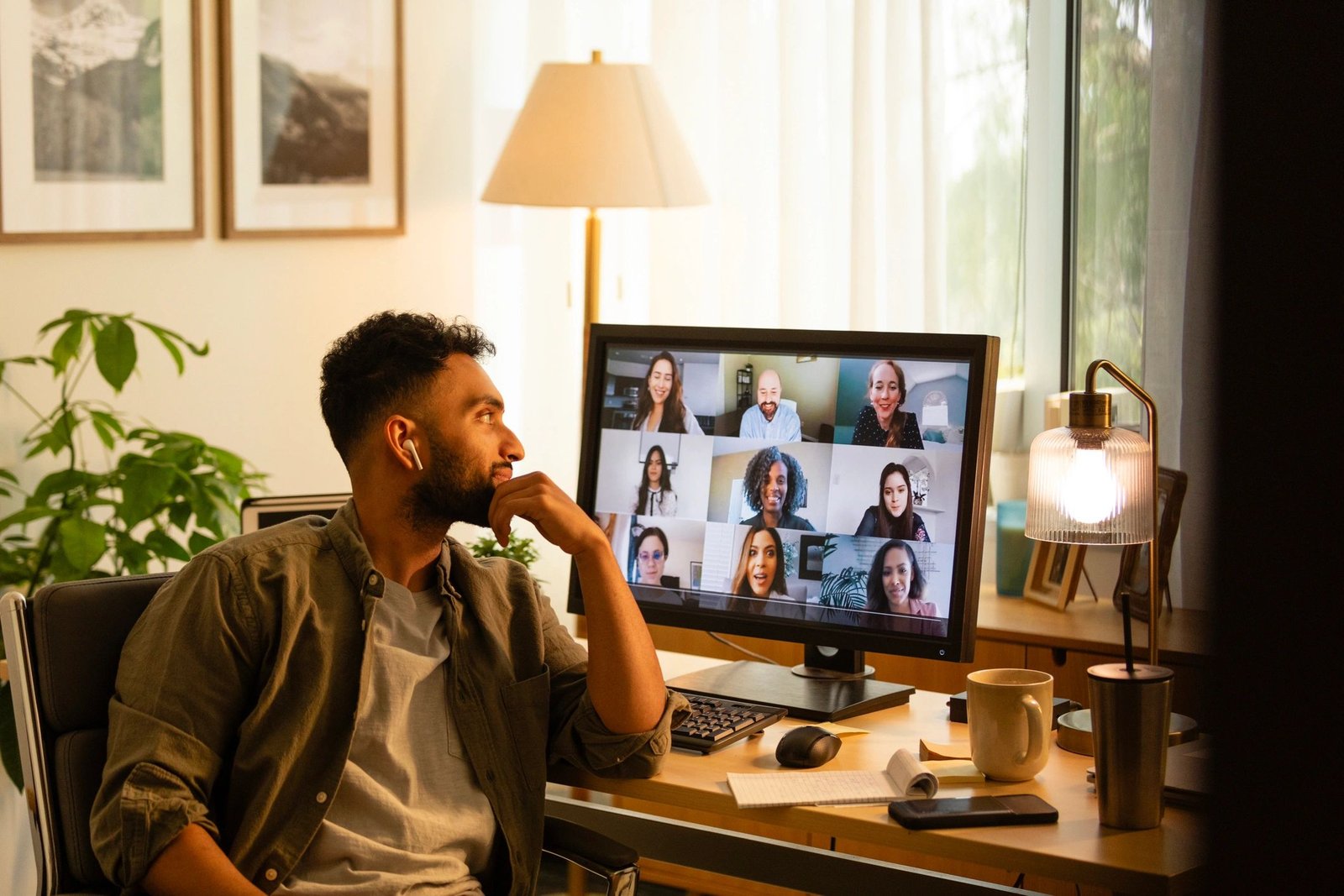 Business owners discussing digital marketing strategy in a collaborative workspace